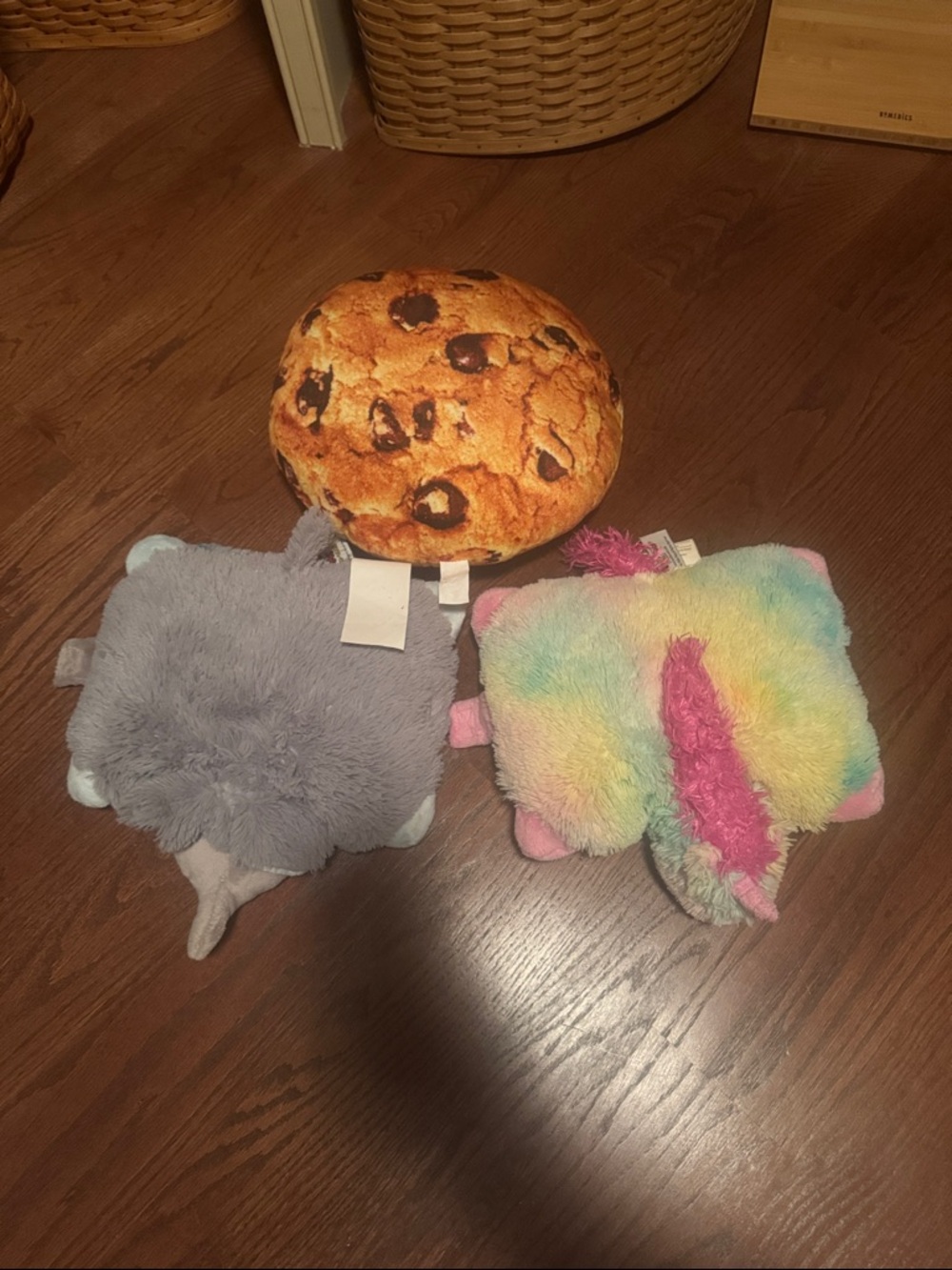Pillow Pet Rainbow Unicorn and Gray Elephant Toy Bundle with Cookie Plush